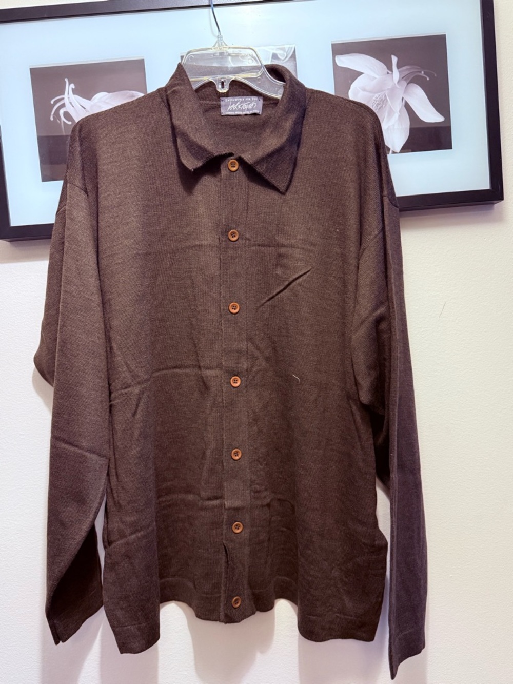 Lord & Taylor Brown Merino Wool Sweater